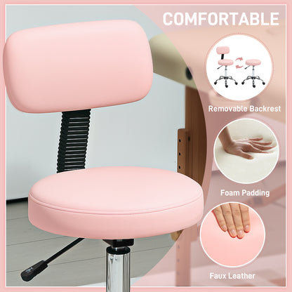 Taburete giratorio ajustable con respaldo