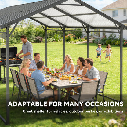 Metal Carport 10 x 15 ft Reinforced Steel Frame