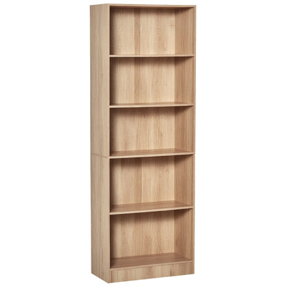 Biblioteca de 5 estantes con estantes ajustables