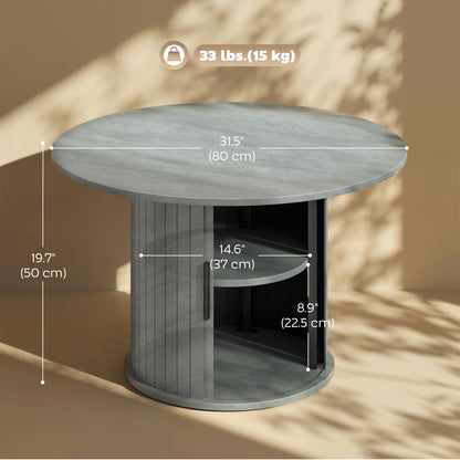 Round coffee table hidden storage 31.5 inch
