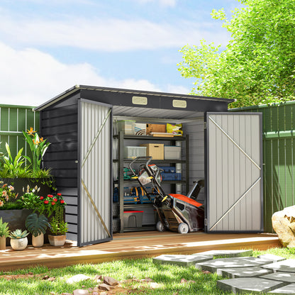 Galvanized Steel Garden Shed with Double Doors