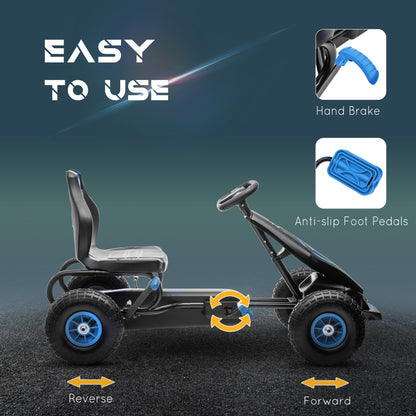 Kids Pedal Go Kart - Steel Frame with Hand Brake System