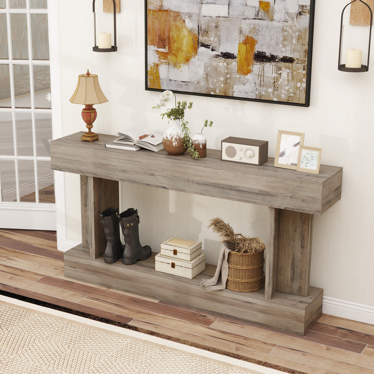 Vintage Console Table with Storage Shelf 160 cm