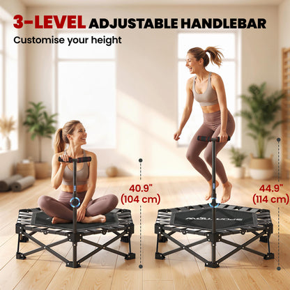 Mini trampolín plegable de entrenamiento con manillar