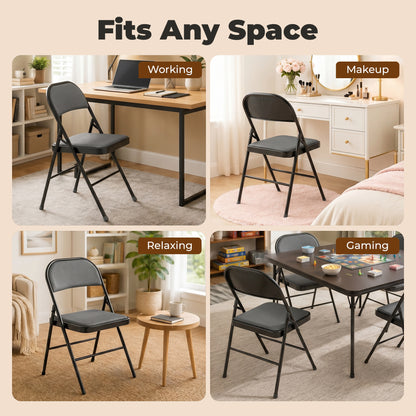 Set of 4 metal folding chairs