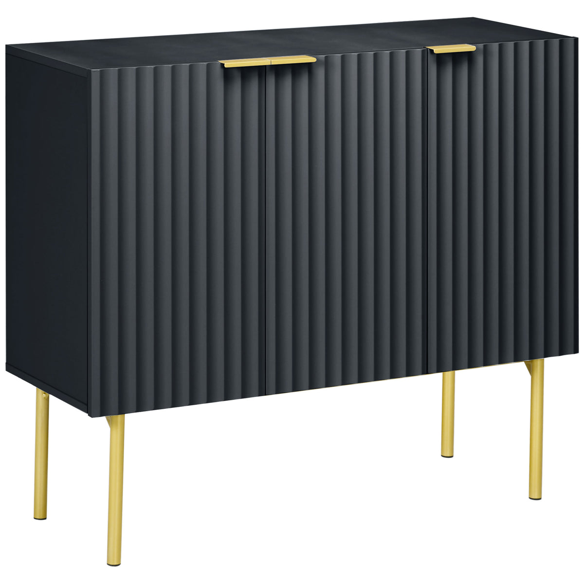 Modern storage cabinet with fluted doors