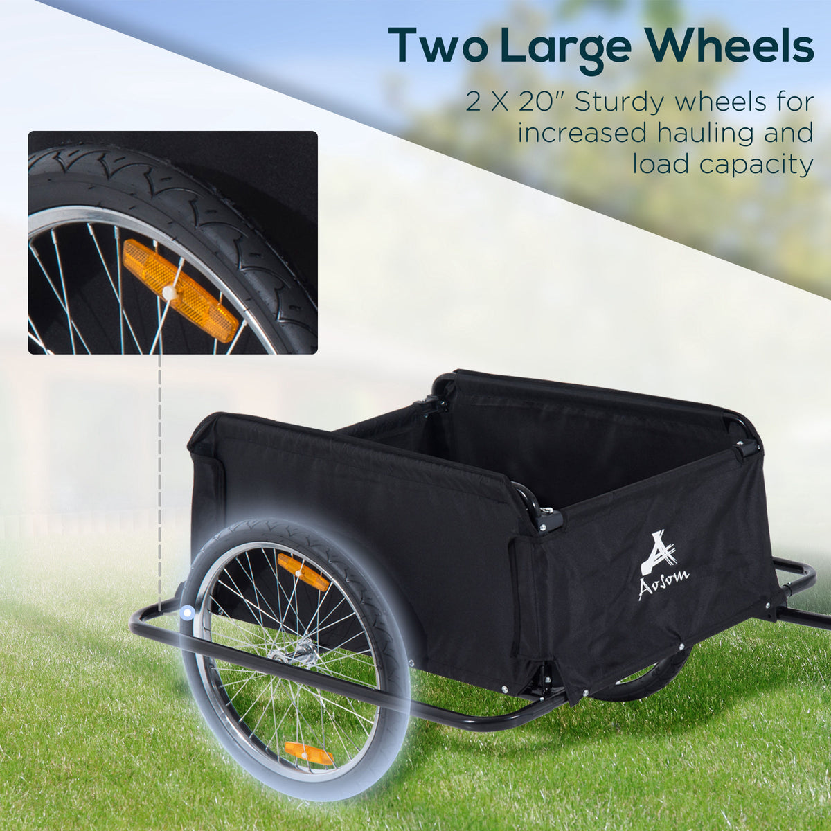 Foldable Cargo Bike Trailer with Removable Cover