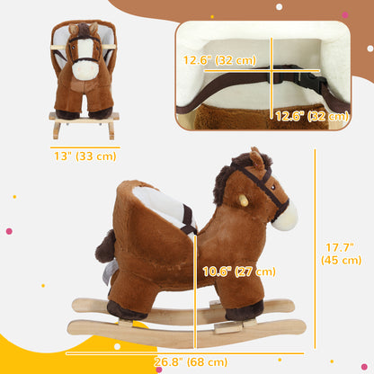 Baby plush rocking horse with sound