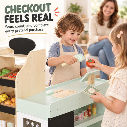Kids Grocery Store Playset with Accessories