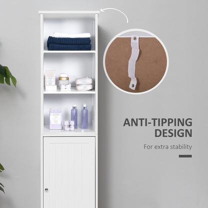 Tall freestanding bathroom storage cabinet