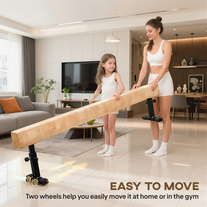 226 cm Adjustable Balance Beam with Wheels