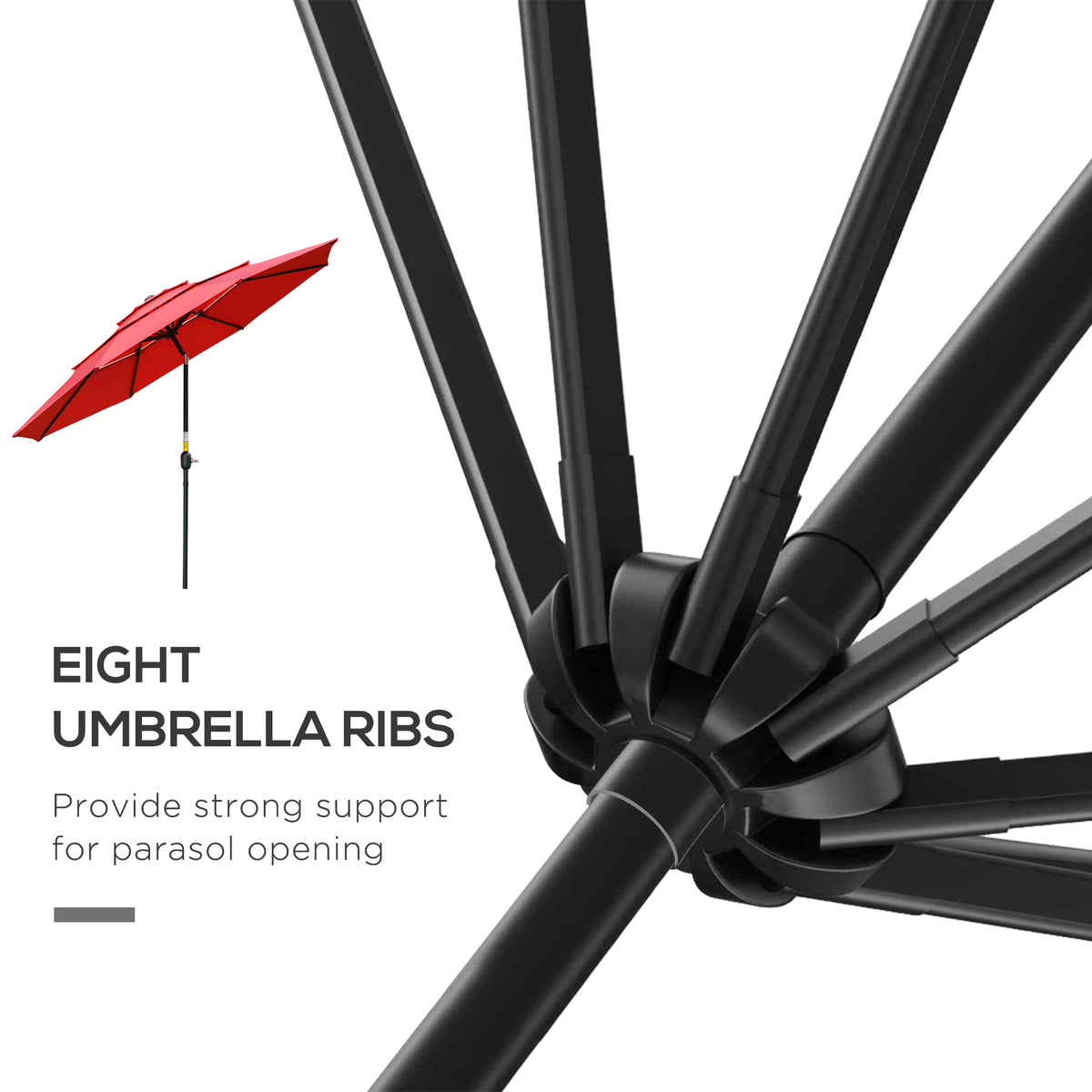 3-Tier Patio Umbrella with Crank and Tilt 9 ft