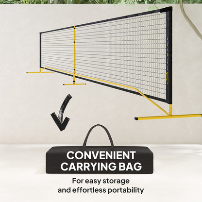 Portable regulation size pickleball net with carrying bag