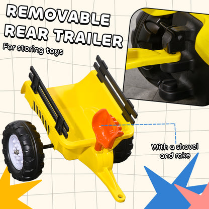 Tractor excavadora para niños con remolque