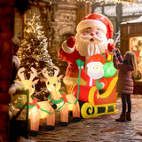 Christmas Inflatable Santa Claus Sleigh and Reindeer 240 cm