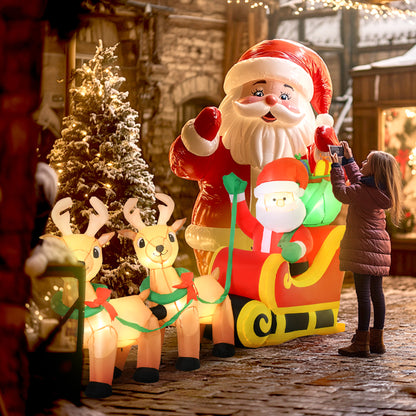 Christmas Inflatable Santa Claus Sleigh and Reindeer 240 cm