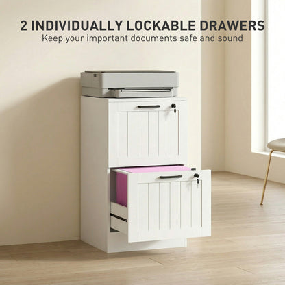 2-Drawer Locking Filing Cabinet for A4 and Letter Files