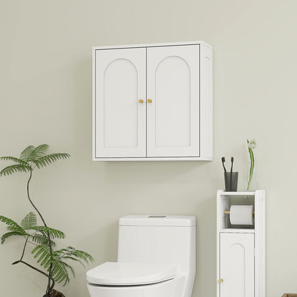 Modern bathroom wall medicine cabinet with two arched doors