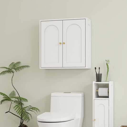 Modern bathroom wall medicine cabinet with two arched doors