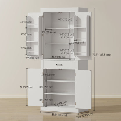 Armario despensa de cocina de 182 cm — Puertas de granero estilo rústico