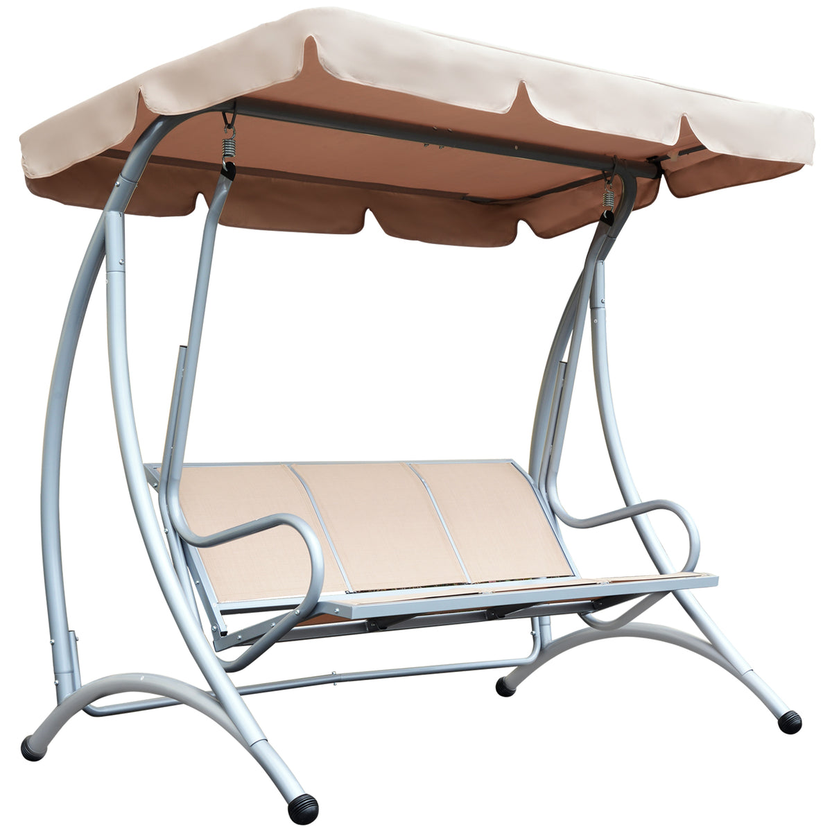 3-Person Patio Swing with Adjustable Canopy