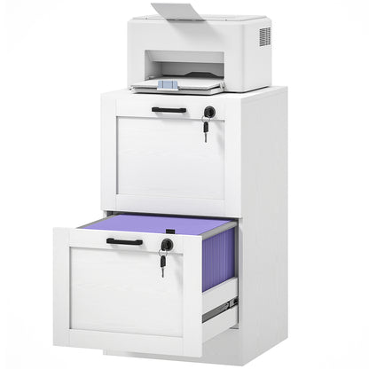 Archivador vertical de 2 cajones con cerradura de MDF
