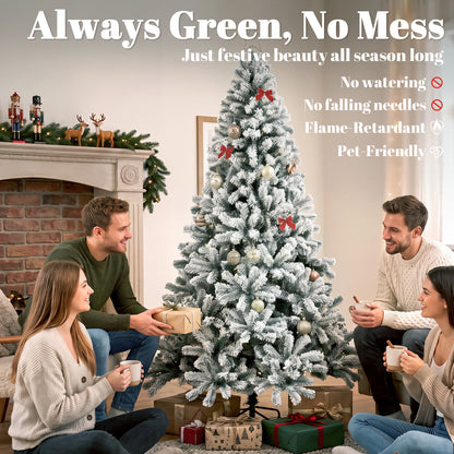 Snow flocked artificial Christmas tree 183 cm