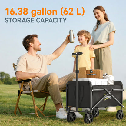 Collapsible garden cart 62 L — black