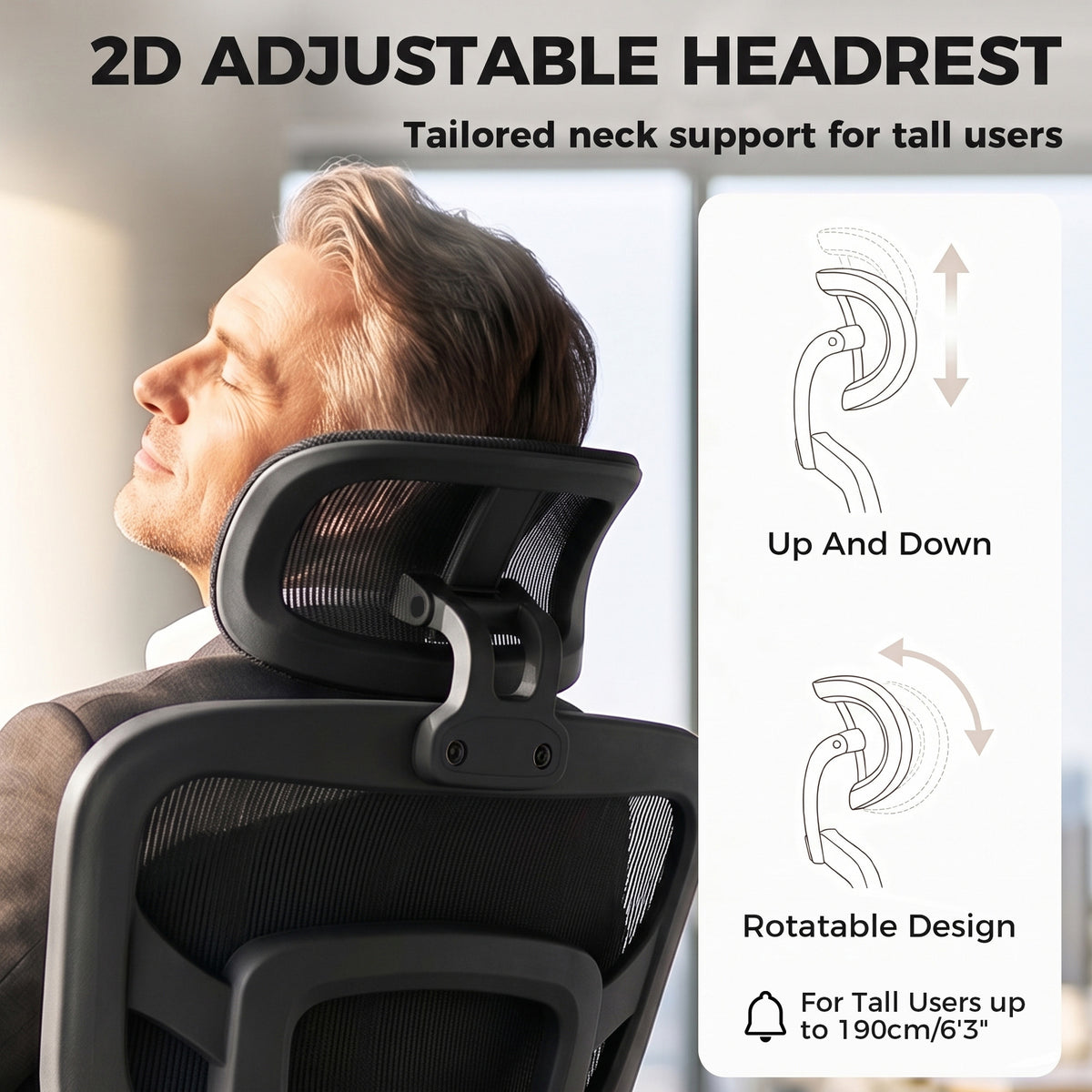 Ergonomic Mesh Office Chair with Footrest