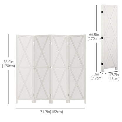 Biombo plegable de 4 paneles estilo granja