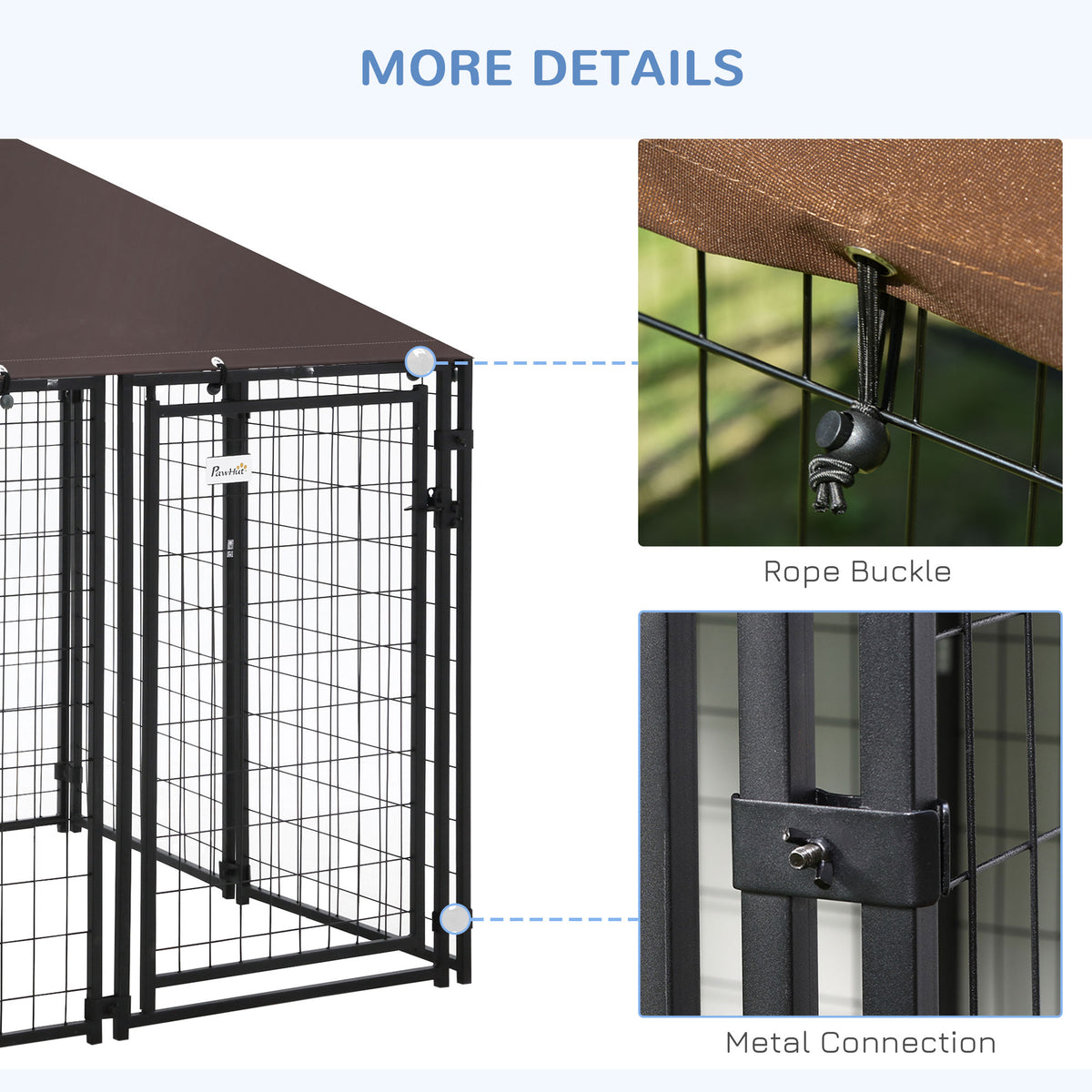 Corral exterior para perros de acero con cerradura