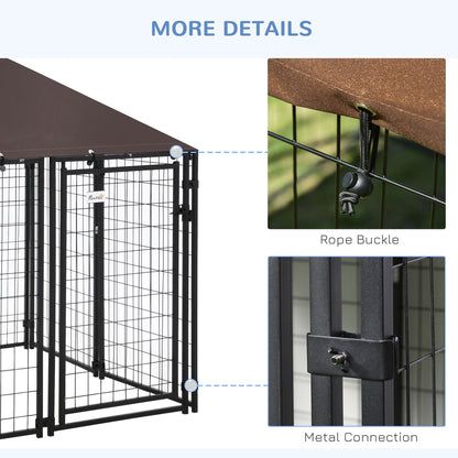 Corral exterior para perros de acero con cerradura