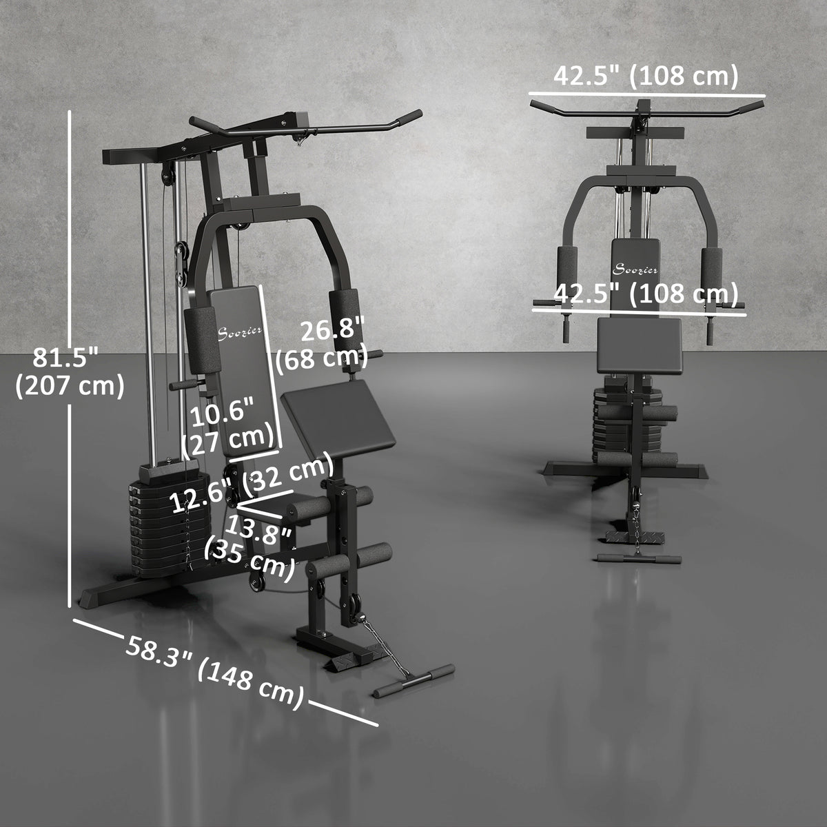 Multi-exercise home gym station