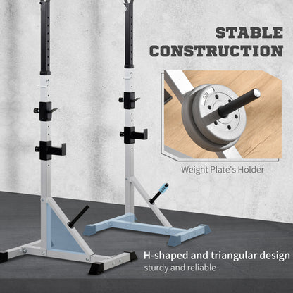 Soporte para sentadillas ajustable, robustez de acero — Lote de 2