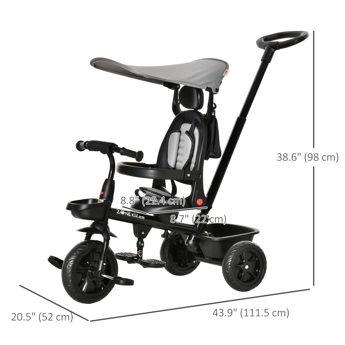 5-in-1 Growing Tricycle with Parent Handle