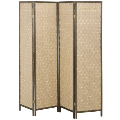 6-Panel Hand-Woven Room Divider Screen