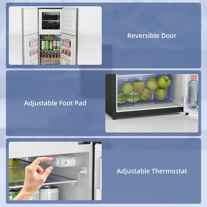 Double Door Mini Fridge with Freezer 4.6 Cu.Ft