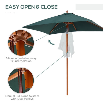 Rectangular Patio Umbrella Tilt 200 x 150 cm