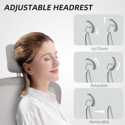 Ergonomic office chair high back rotatable headrest