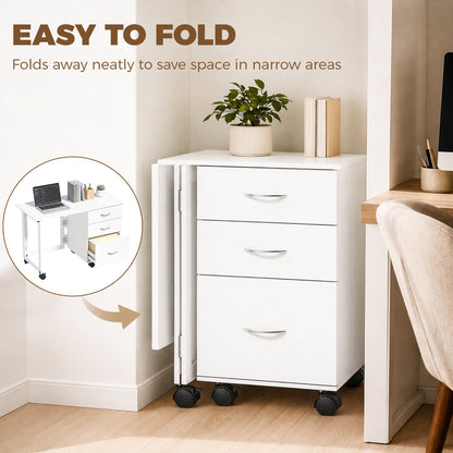 Escritorio plegable para ordenador con almacenamiento y ruedas