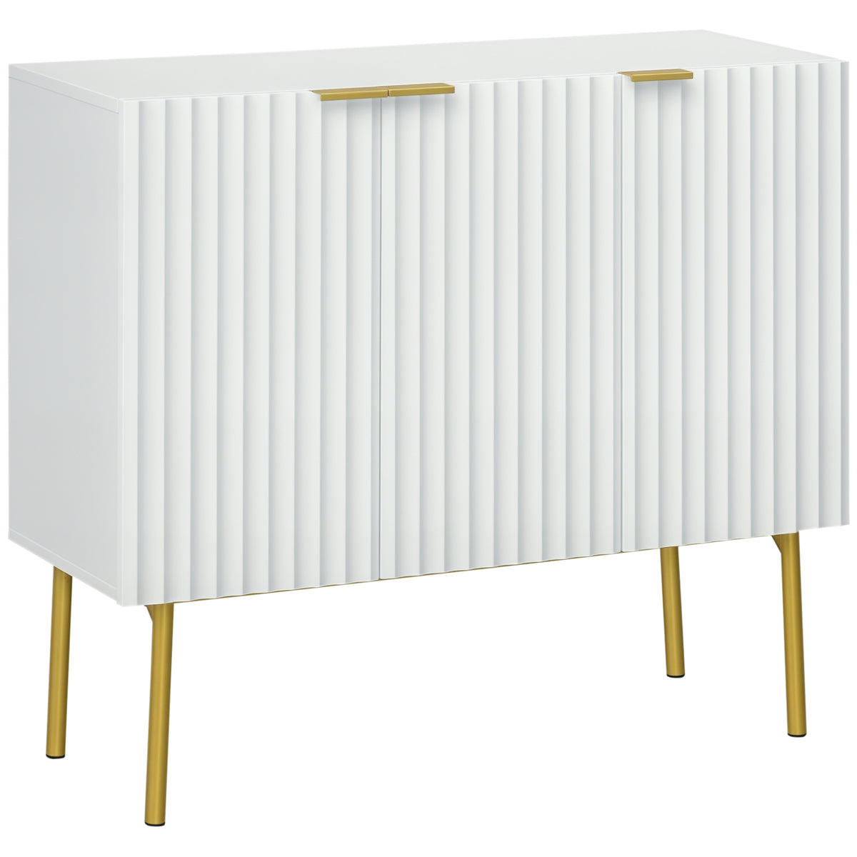 Modern storage cabinet with fluted doors