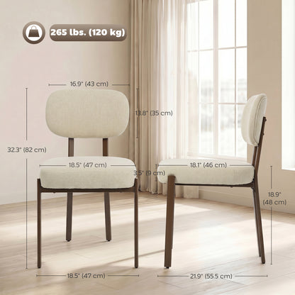 Upholstered Linen Kitchen Chairs, Set of 2