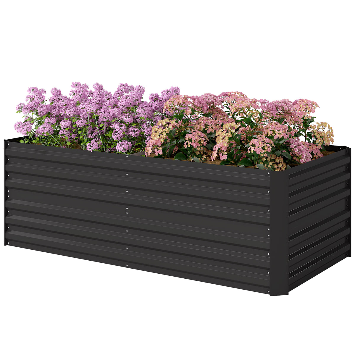 Raised Garden Bed Galvanized Steel with Reinforced Rods 180cm