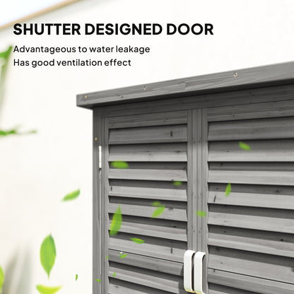 Wooden Garden Storage Shed with 2 Doors and Shelves
