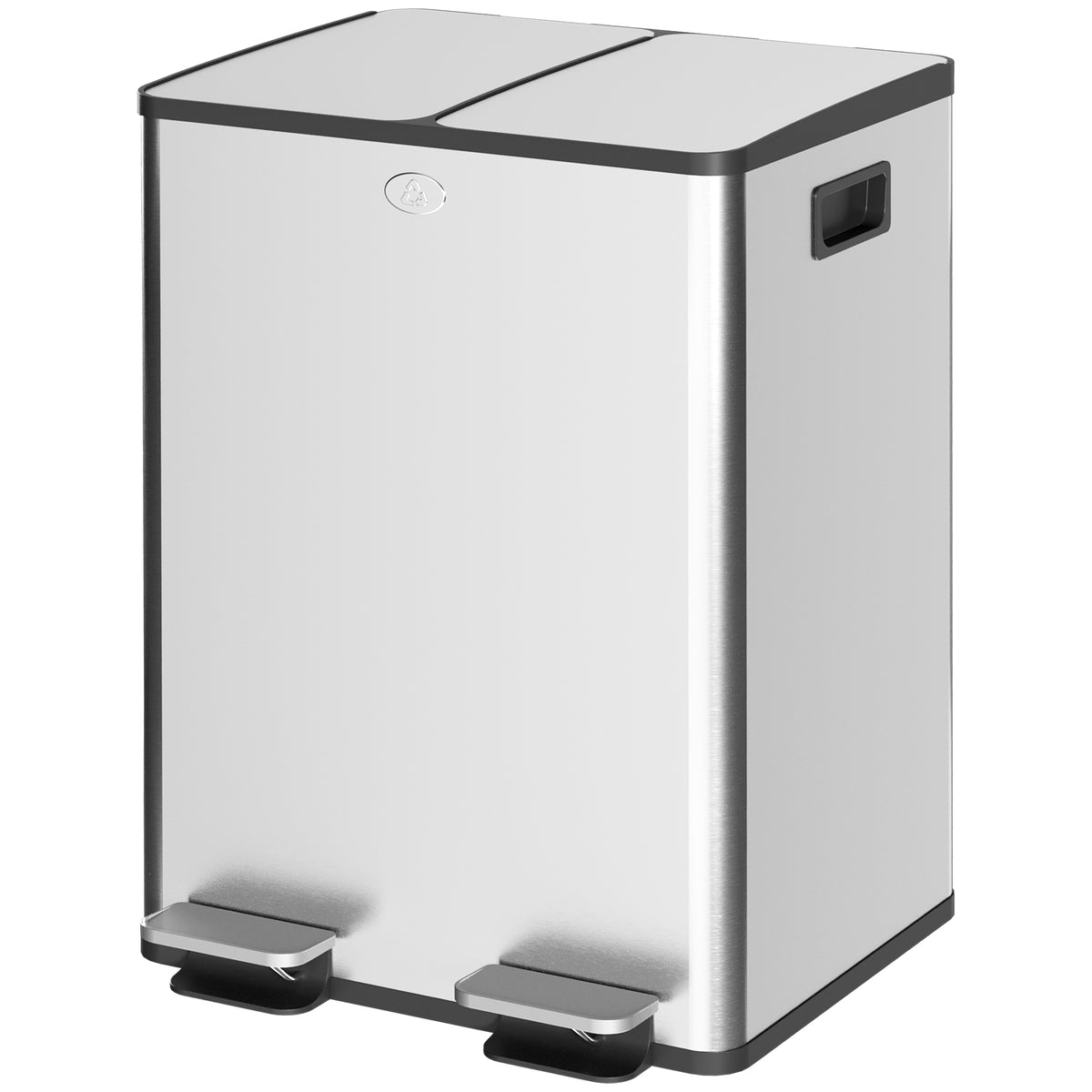 Double Trash Can with Foot Pedal and Soft-Close 2×20 L