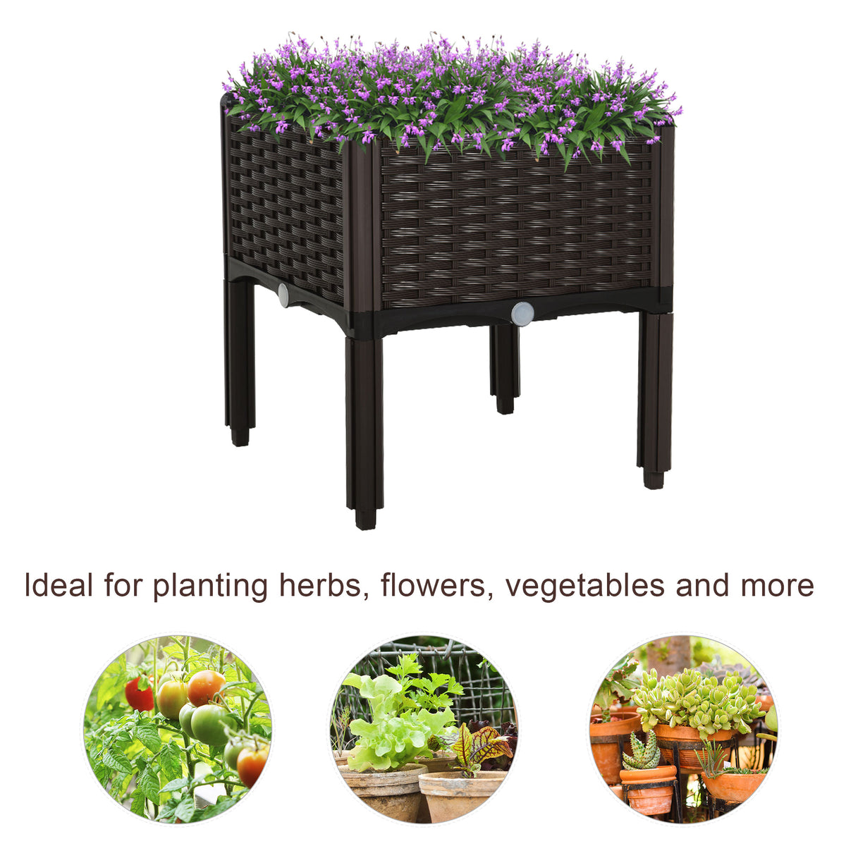 Raised garden bed polypropylene with legs