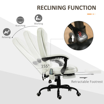 Silla de oficina de masaje reclinable con reposapiés
