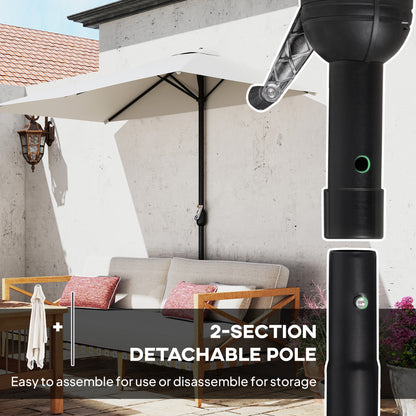 8 ft Half-Round Balcony Patio Umbrella with Crank