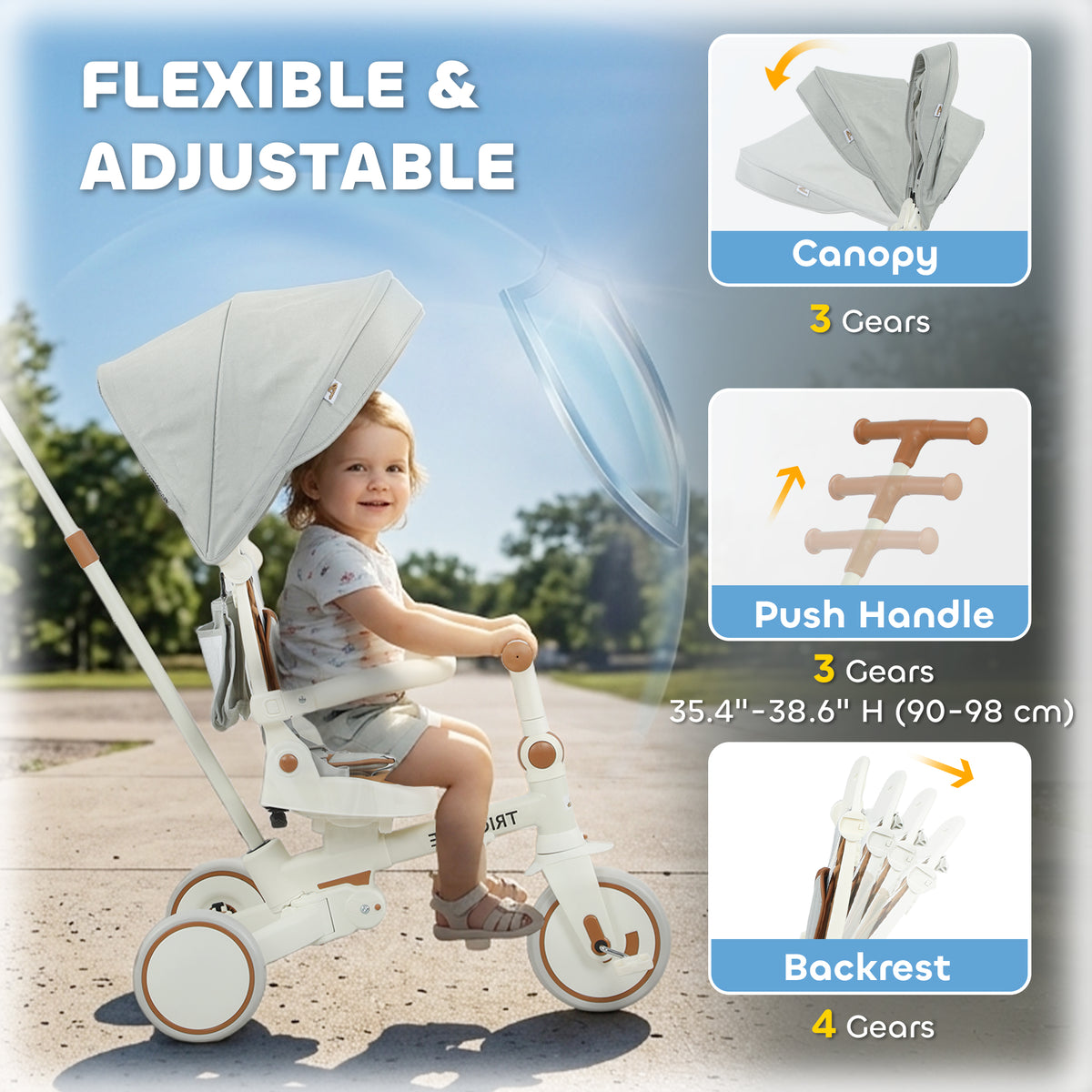 9-in-1 Convertible Tricycle with Safety Harness