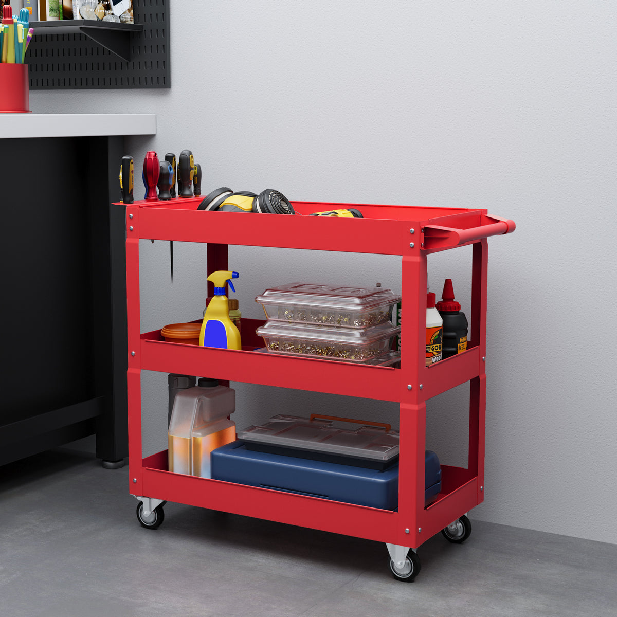 3-Tier Rolling Heavy Duty Utility Tool Cart